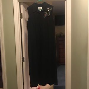 Black linen dress